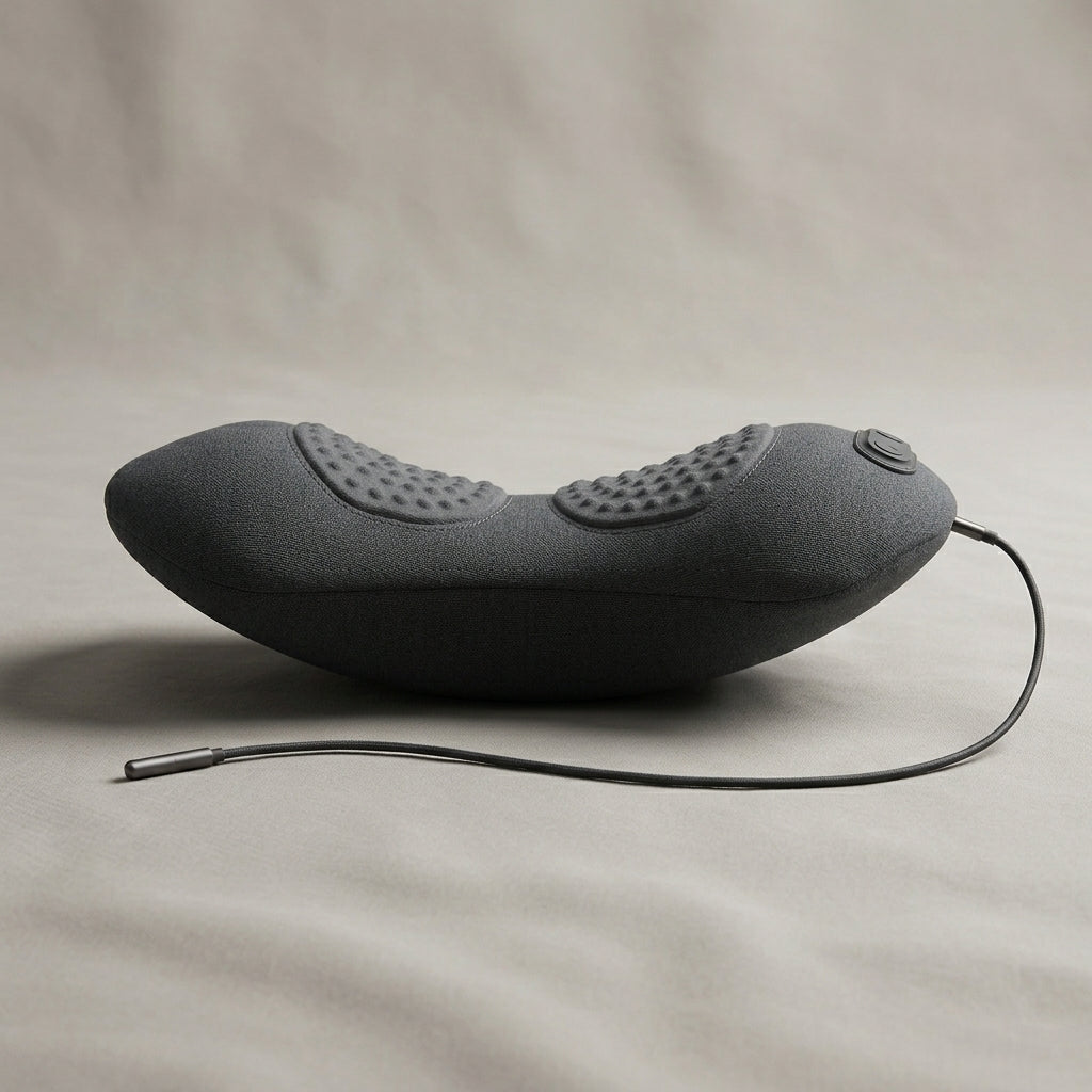 Side profile of the ArchZen lumbar cushion showing its curved ergonomic shape