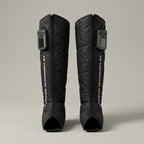 FlowZen black air compression leg boots shown from the front