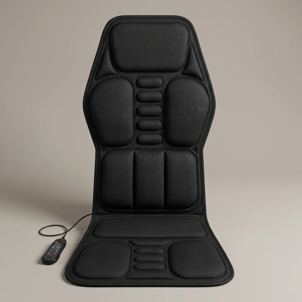 ChairZen black quilted vibration massage seat cushion