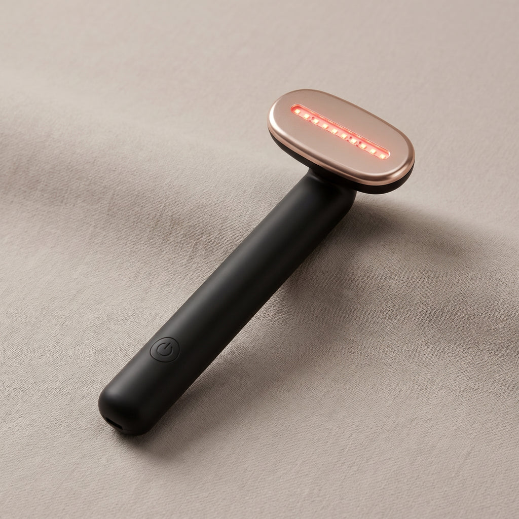 WandZen LED glow face wand with rose-gold red-light head