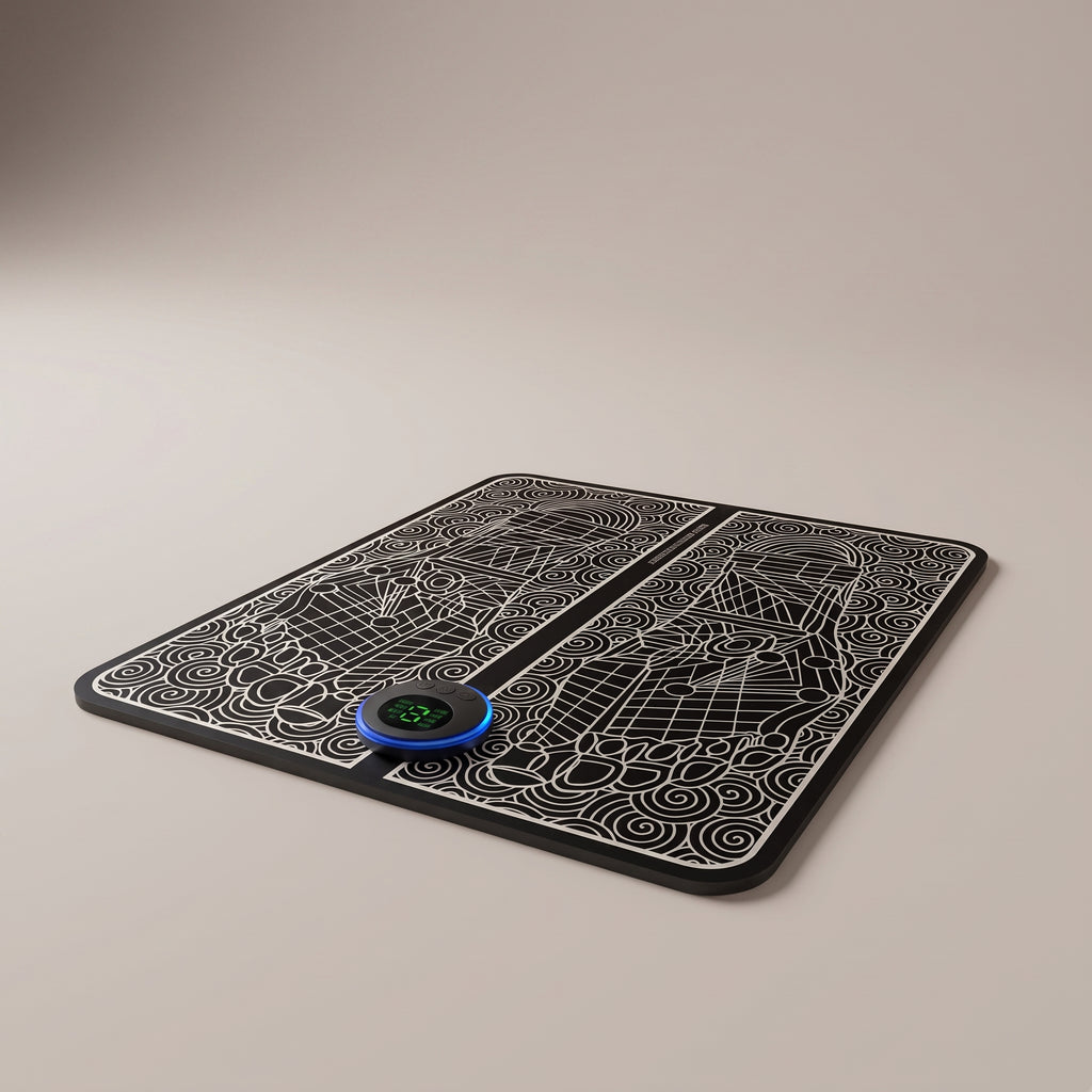 FlexZen EMS foot massage mat with control pad, product view