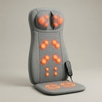 KneadZen grey shiatsu back and neck massage seat cushion with remote
