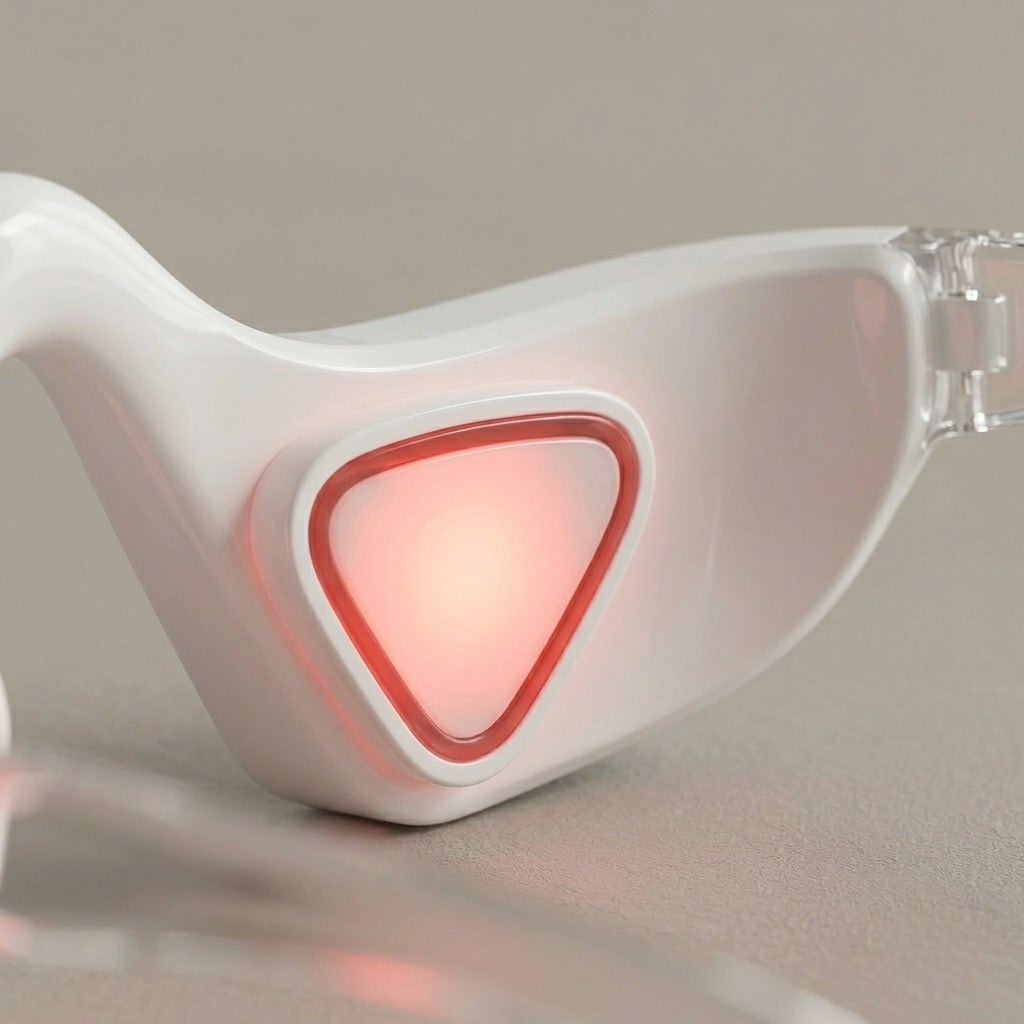Close-up of the LumiZen red triangular light pad