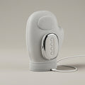 PalmZen grey mitten hand massager with chrome control pod and USB-C cable