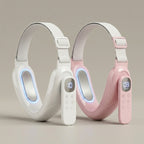 SculptZen facial band in white and pink with matching handheld remotes