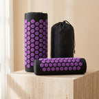 AcuZen set with purple lotus spikes mat pillow and drawstring bag