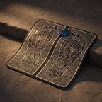 FlexZen foot mat on dark stone with the control glowing softly