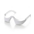LumiZen white eye massager with clear arms on plain white