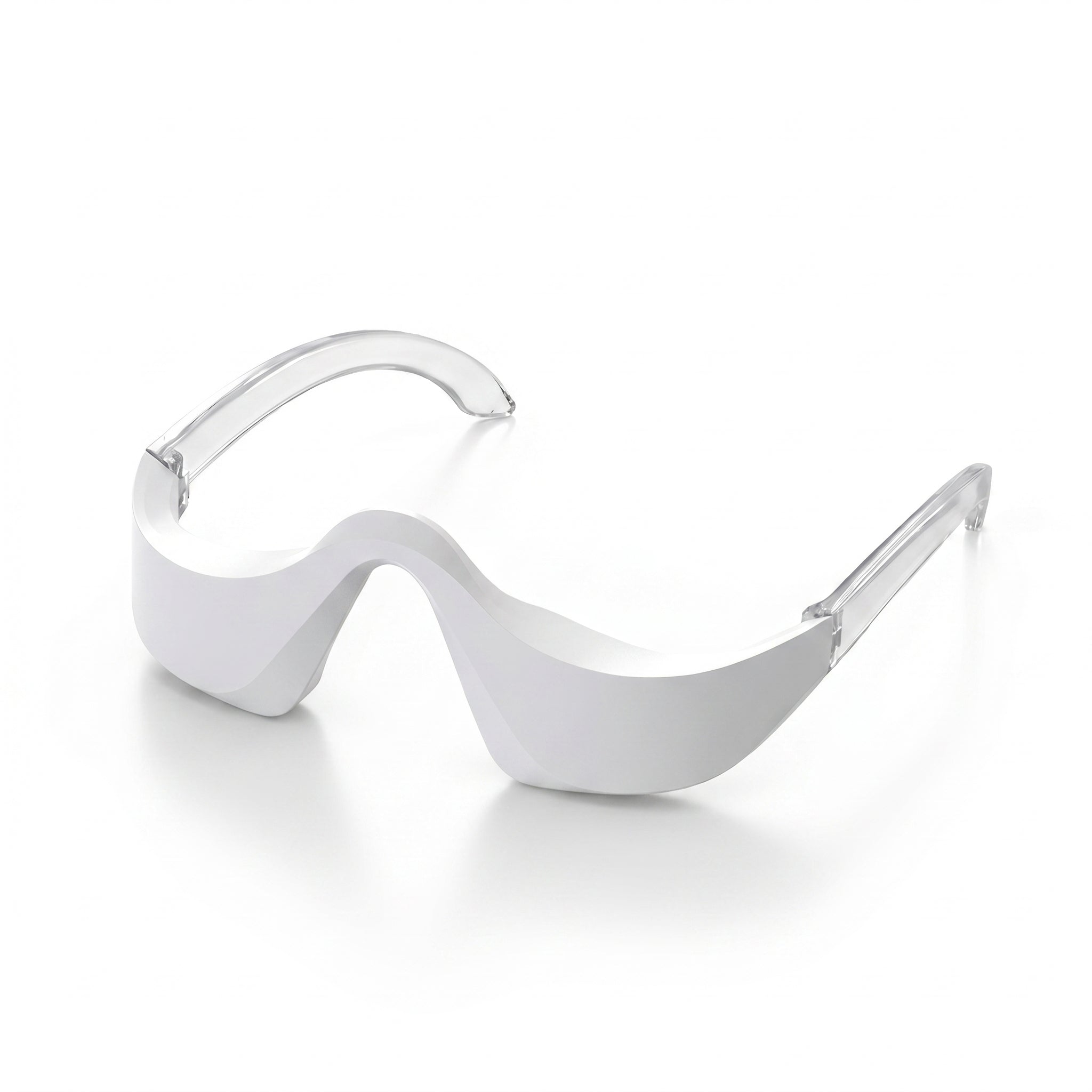 LumiZen white eye massager with clear arms on plain white