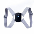 PostureZen smart posture trainer with gray straps on a white background