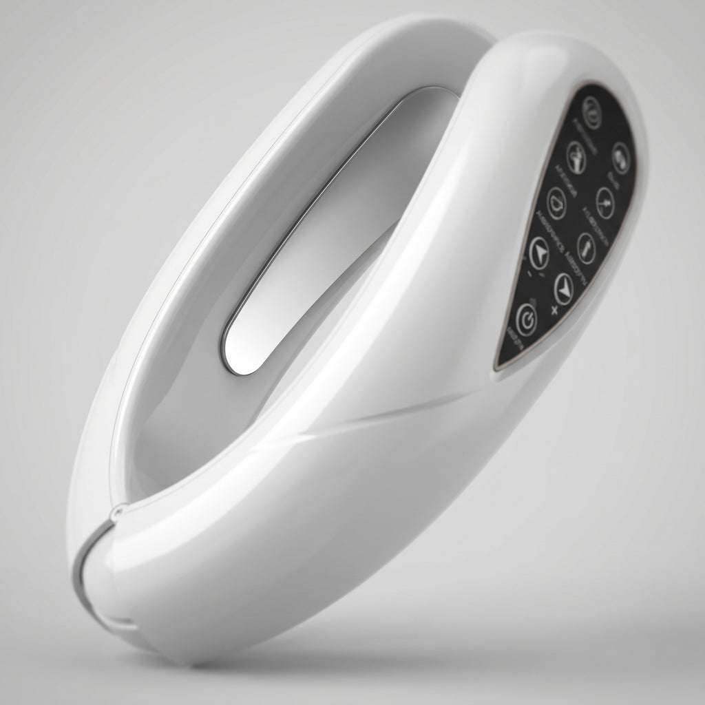Close-up of the SculptZen glossy shell and silver inner pad