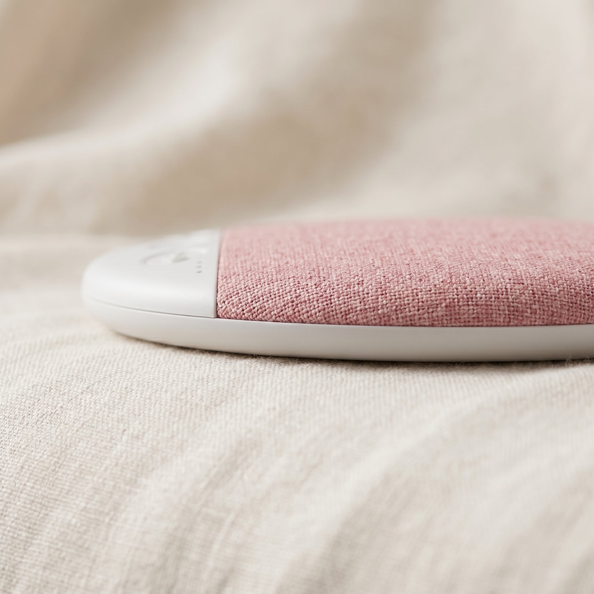 Side macro profile of SnoozeZen speaker showing ultra-thin form factor